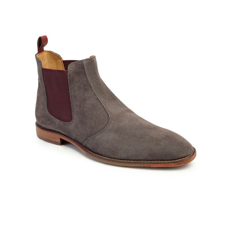 Churchill & Company Grey Suede Chelsea Boot Leather With Rubber Forepart (UK 6)
