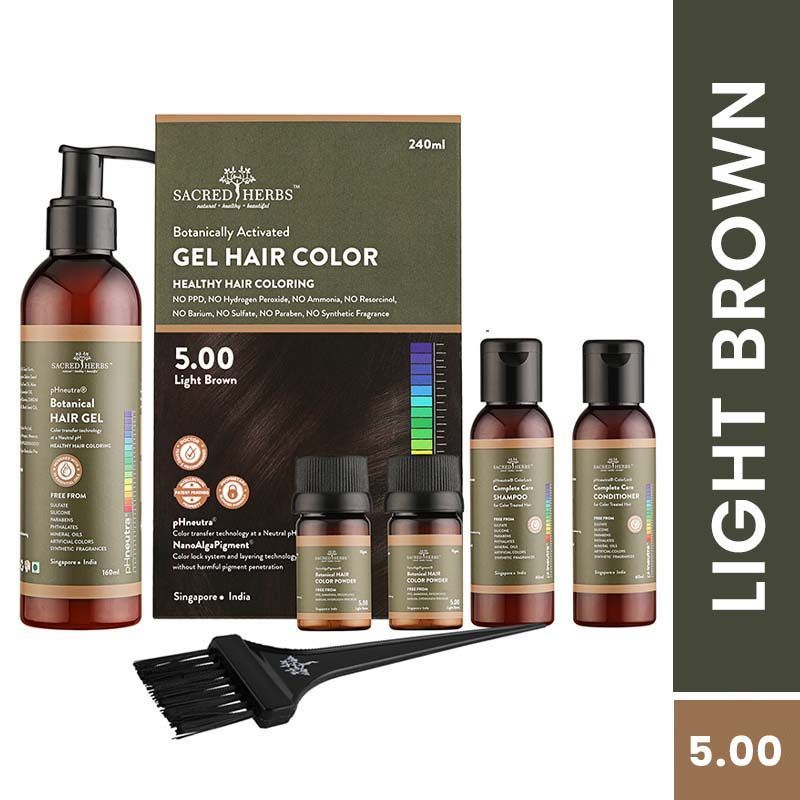 Sacred Herbs Botanically Activated Gel Hair Color - Light Brown 5.00