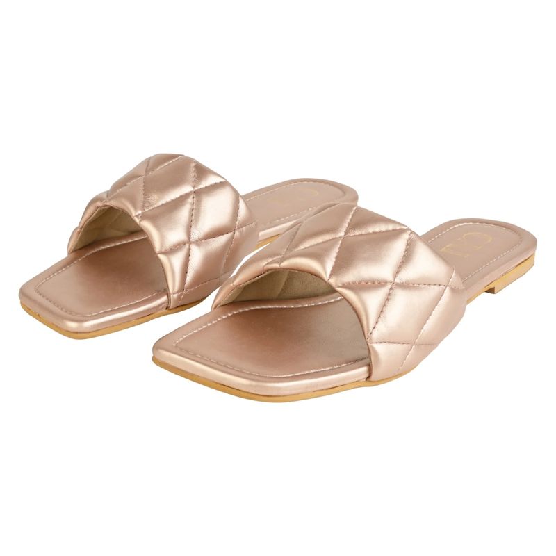 THE CAI STORE Dusky Quilted Flats Gold (EURO 35)
