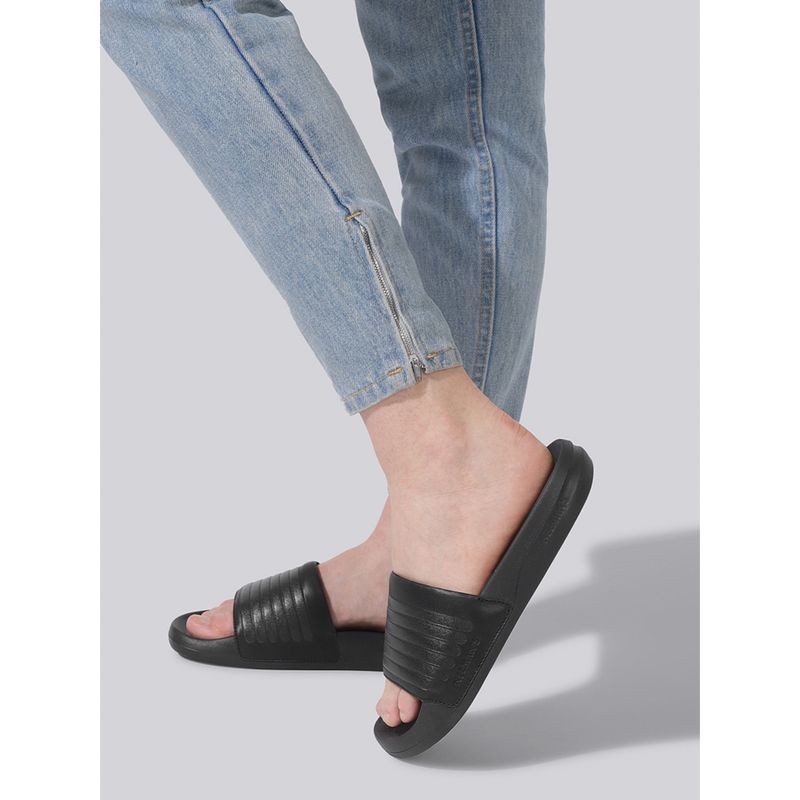 Neeman's Black Women Foot Bed Slides (UK 6)