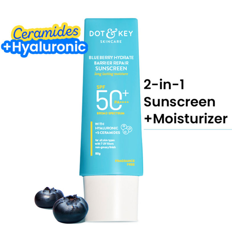 Dot & Key Blueberry Hydrate Barrier Repair Sunscreen SPF 50+ PA++++, Long-lasting Moisture