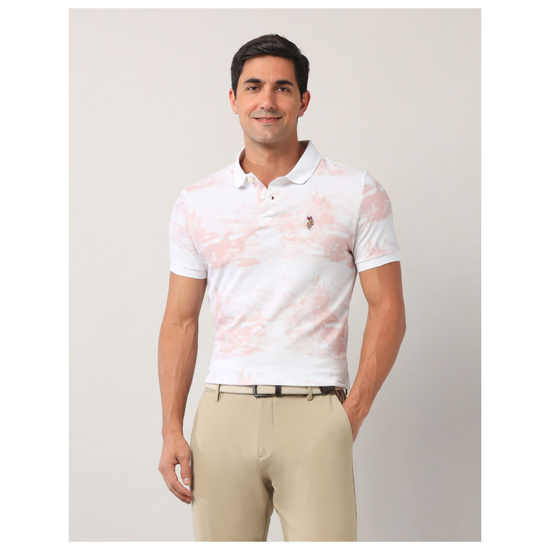 U.S. Polo Assn. Denim Co. Men Tie & Dye Americana Polo T-Shirt (S)