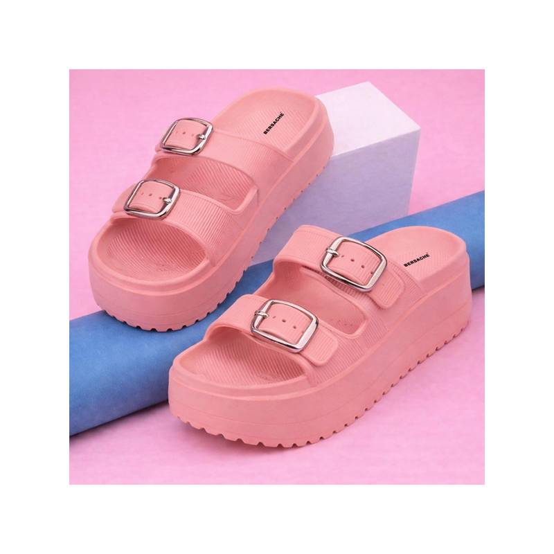 BERSACHE Extra Soft Classic Casual Peach Sandals for Womens (UK 5)