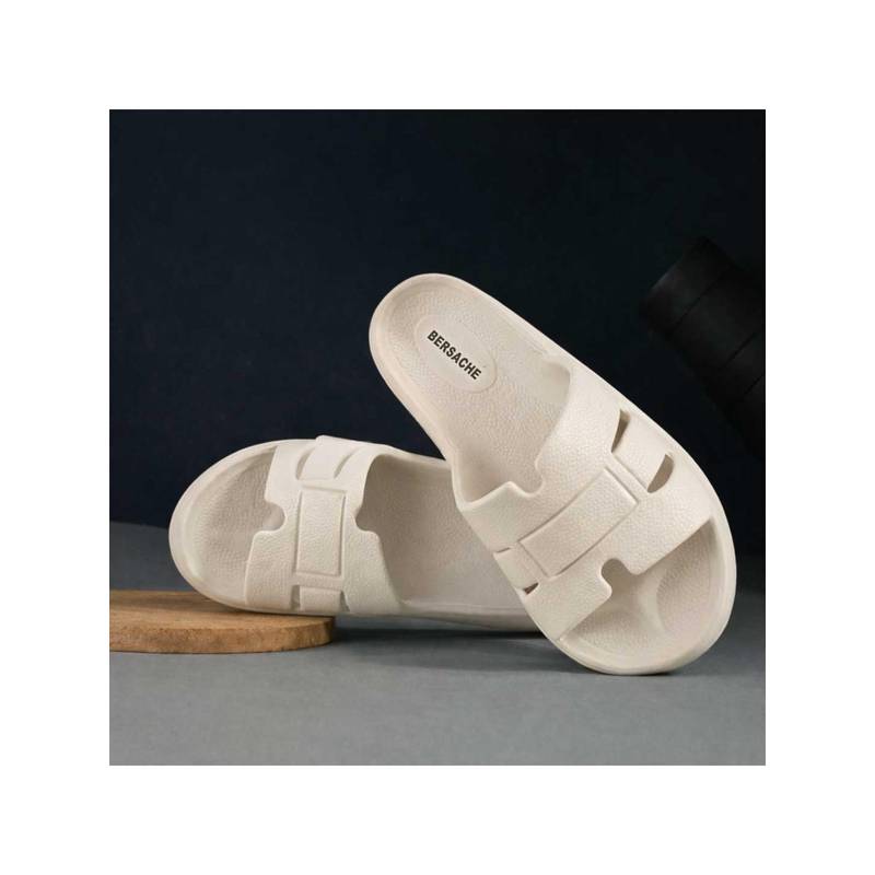 BERSACHE Extra Soft Classic Casual Beige Sliders for Womens (UK 4)