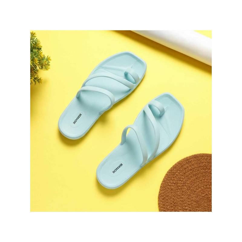 BERSACHE Extra Soft Classic Casual Green Flipflops for Womens (UK 5)