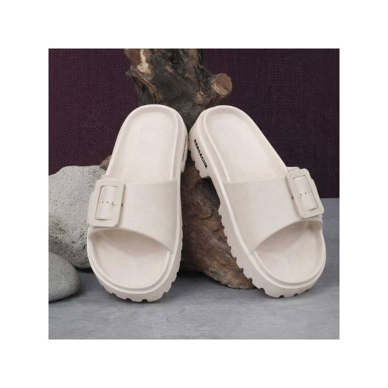 BERSACHE Extra Soft Classic Casual Beige Sandals for Womens (UK 6)