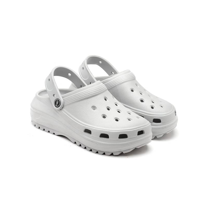 BERSACHE Women Grey Clogs (UK 4)