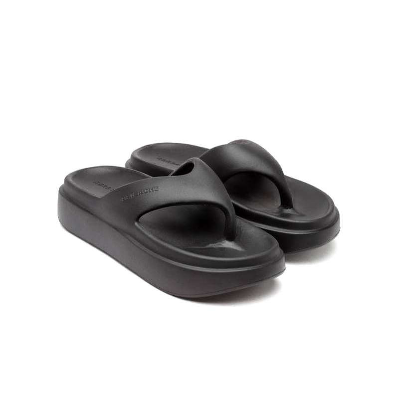 BERSACHE Women Black Sandals (UK 4)