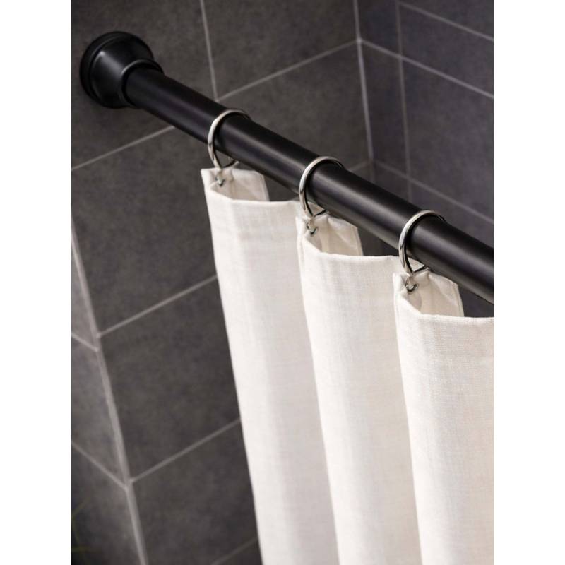 The Decor Mart Black Extendable Metal Curtain Tension Rod (M)