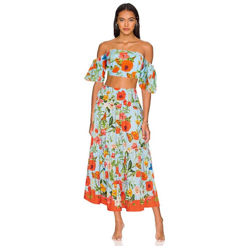 Coco Turtle Women Blue Swim Top with Swim Bottom and Cover-Up (S)