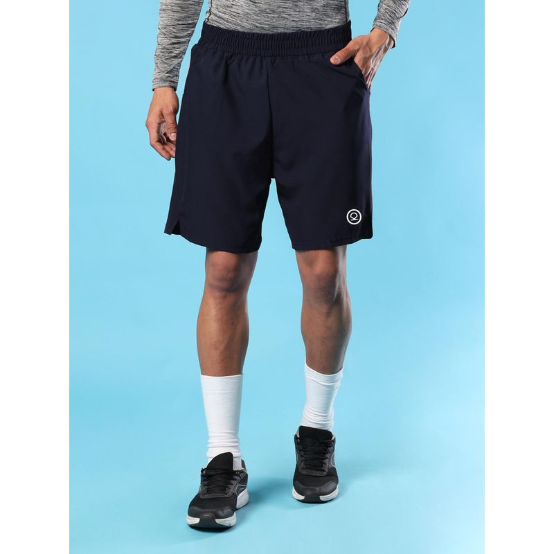 CHKOKKO Navy Blue Men Gym Shorts (L)