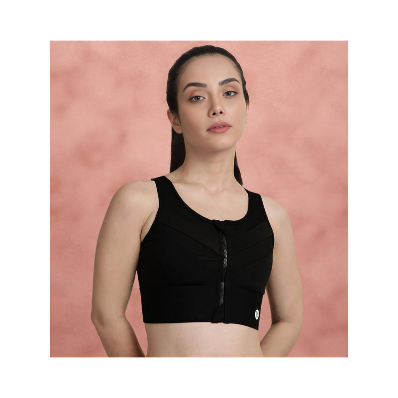 Shyaway Black Beauty Front Open Padded Sports Bra (M)