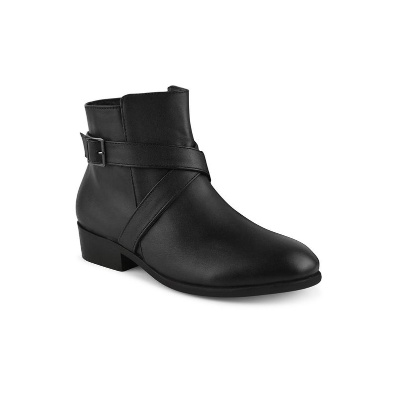 Shuz Touch Solid Black Zipper Boots Buy Shuz Touch Solid Black Zipper