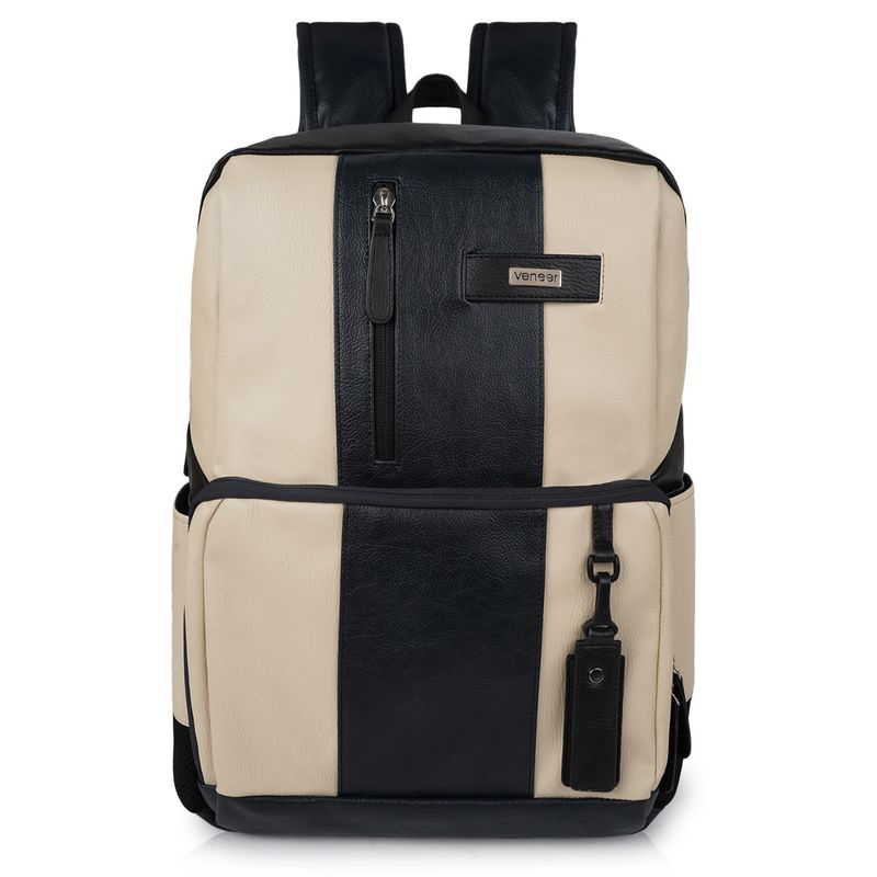 Buy VENEER Unisex Solid Cream Backpack (M) Online