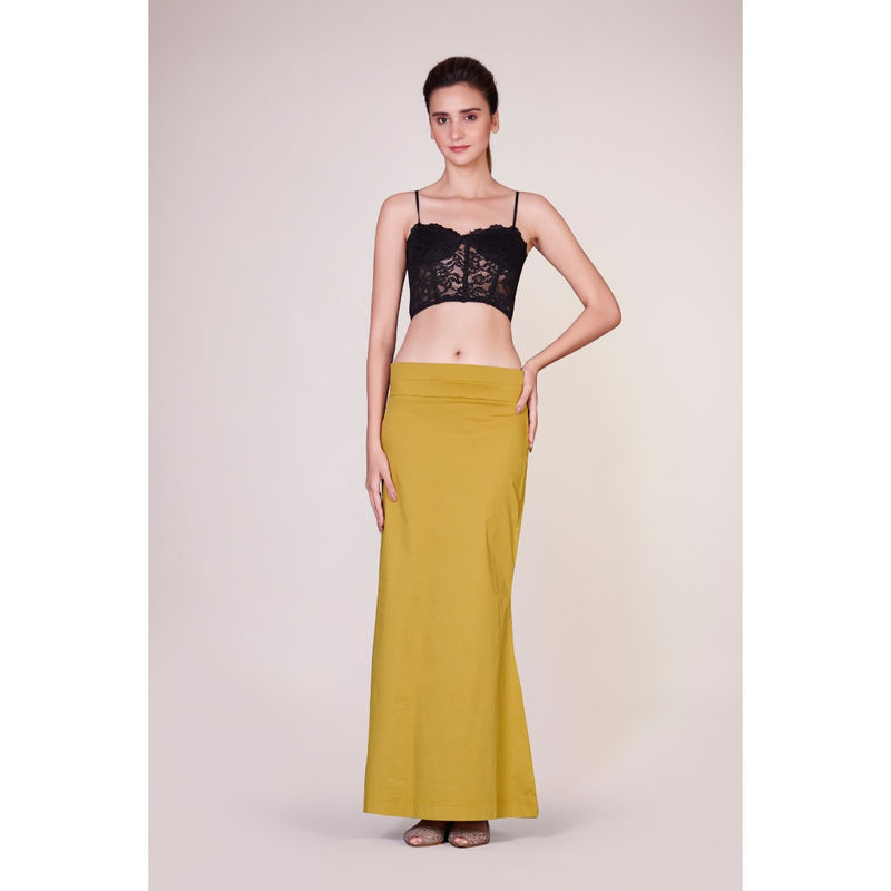 I AM BY DOLLYJAIN Mustard Cotton Lycra D Coat Simple with Extender (M)