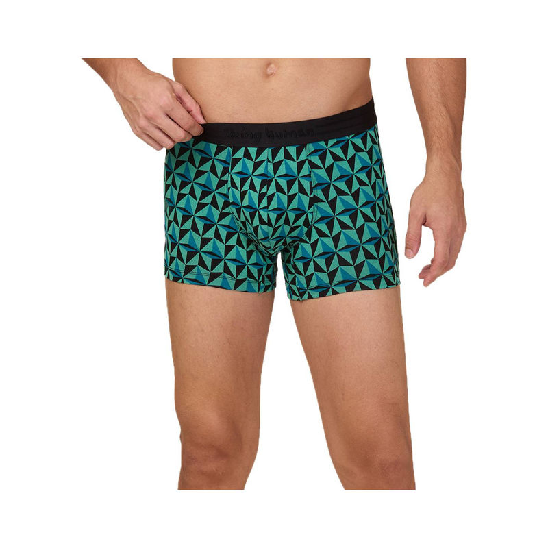 Being Human Men Printed Green Trunk (L)