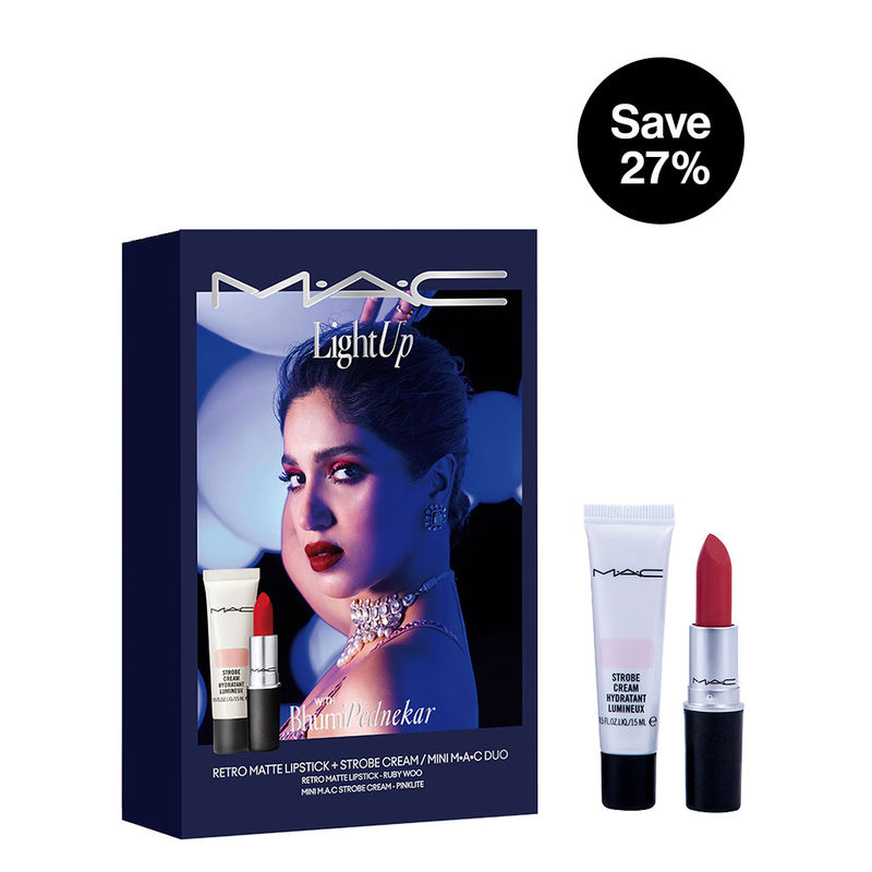 M.A.C Light Up With Bhumi Pednekar with Ruby Woo + Mini Strobe Cream