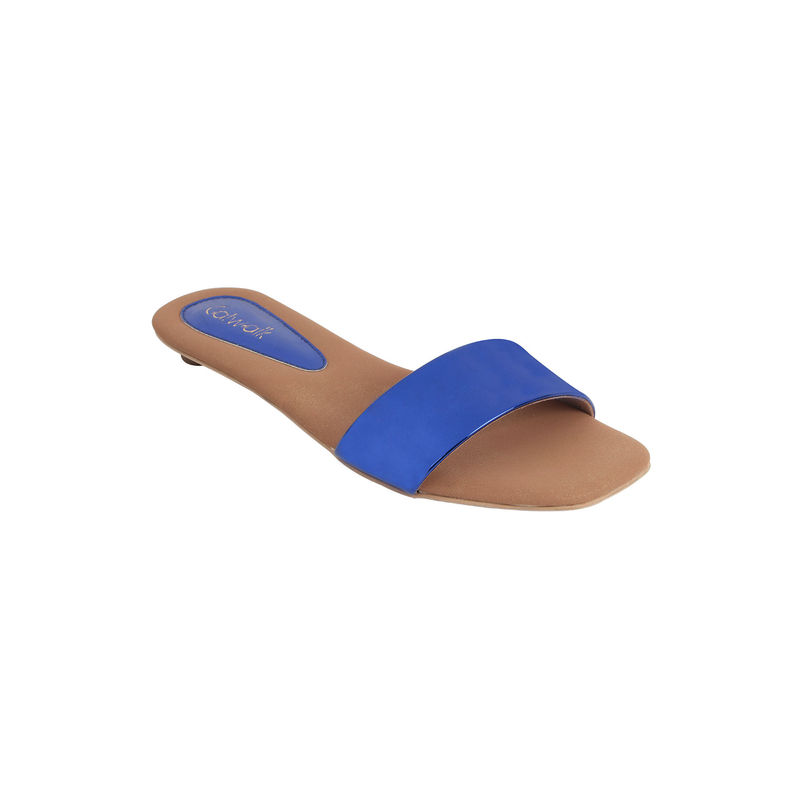 Buy CATWALK Blue Solid Slip-On Flats Online