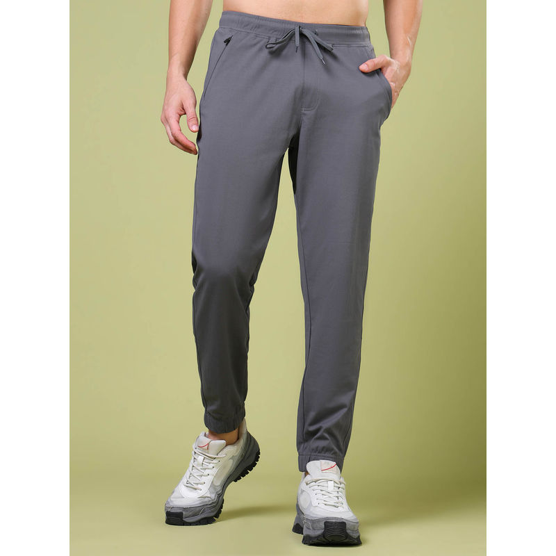 Technosport Men Grey Solid Relaxed Fit Sports with Elasto Plus Jogger (M)