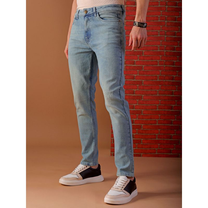 The Indian Garage Co Men's Slim Fit Solid Mid-Rise Stretchable Jeans (32)