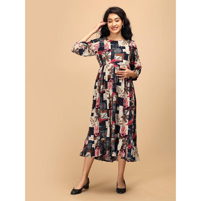 The Mom Store Muted Muse Maternity and Nursing Dress (S)