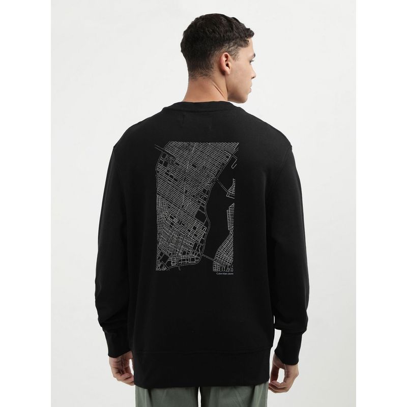 Calvin Klein Black Graphic Relaxed Fit Cotton Sweatshirt (L)