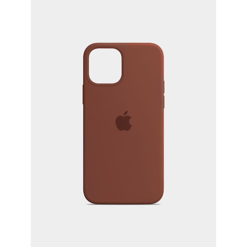 Treemoda Brown Solid Silicone Apple Back Case (iPhone 14 Plus)