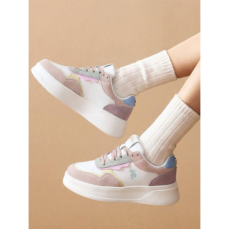 U.S. POLO ASSN. Aluna Colourblocked Sneakers Shoes (UK 7)