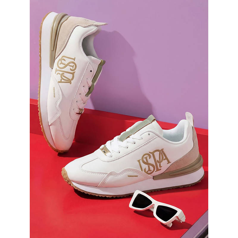 U.S. POLO ASSN. Esme Off White Monogram Sneakers Shoes (UK 3)