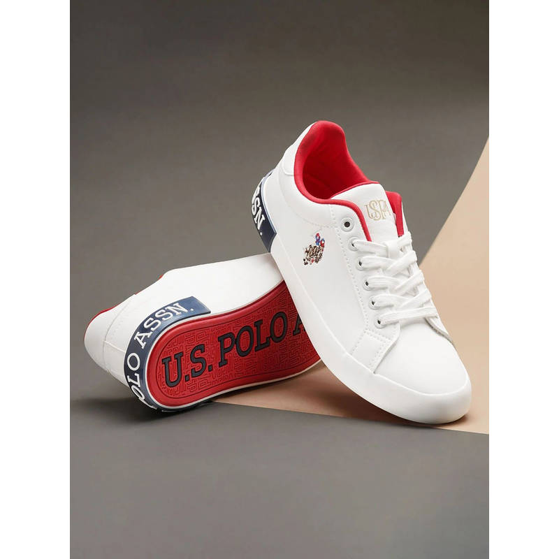 U.S. POLO ASSN. Aubrey 3.0 Off White Light Weight Sneakers Shoes (UK 4)