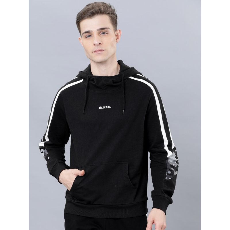HIGHLANDER Mens Black Solid Hoodie (S)