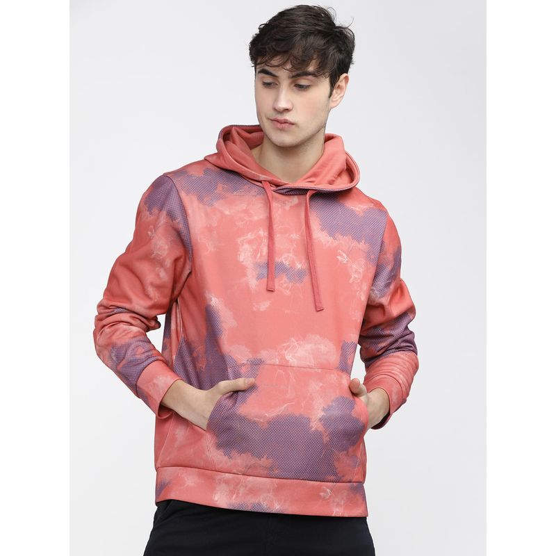 HIGHLANDER Mens Pink & Purple Tie Dye Hoodie (L)