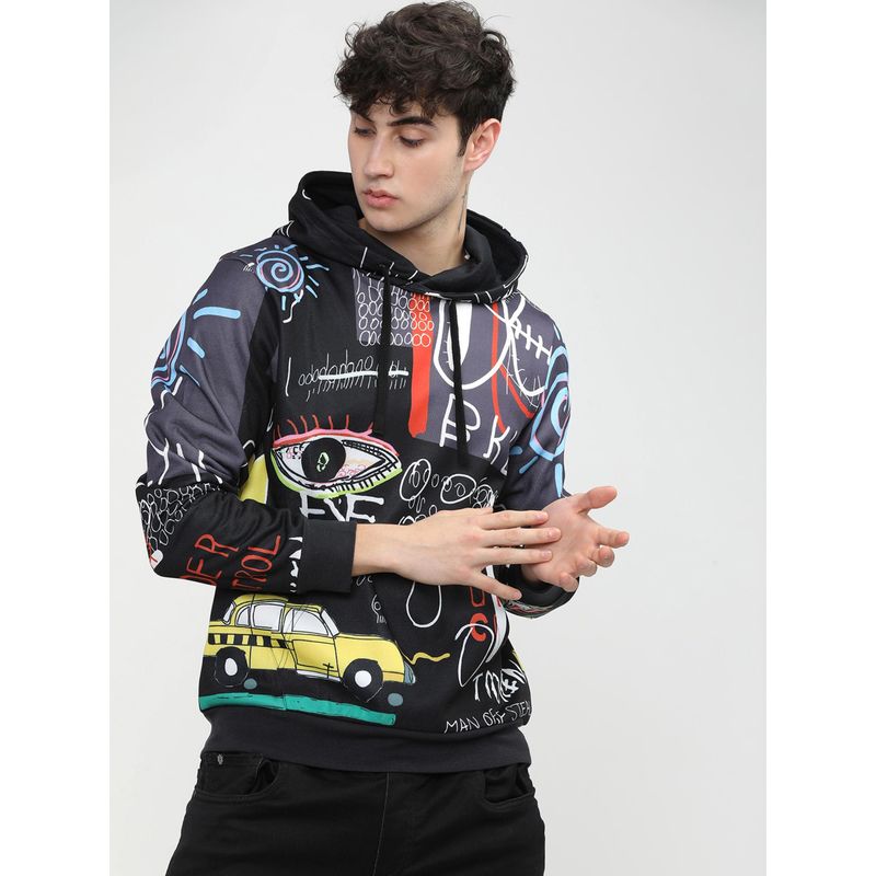 HIGHLANDER Mens Black Graphic Hoodie (L)