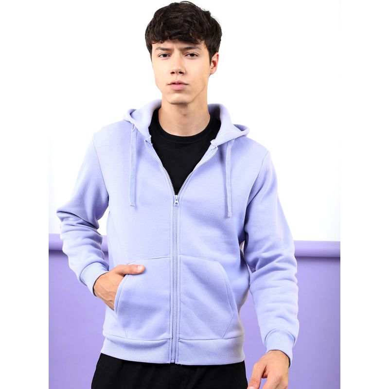 HIGHLANDER Mens Lavender Hooded Front Open Jacket (M)