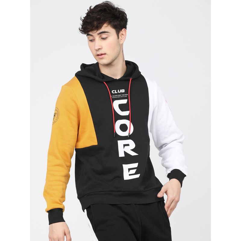 HIGHLANDER Mens Black Colorblock Hoodie (M)