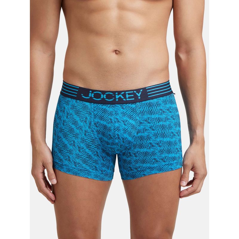 Jockey MM08 Men Microfiber Mesh Elastane Printed Performance Trunk - Tropical Sea (L)