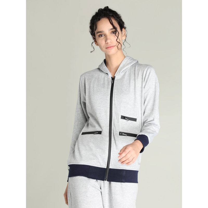 Chkokko Women Winter Sport Hooded Jacket - Off White (L)