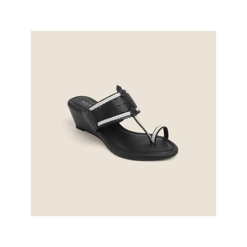 Metro Women Black Wedges Heels (EU 36)
