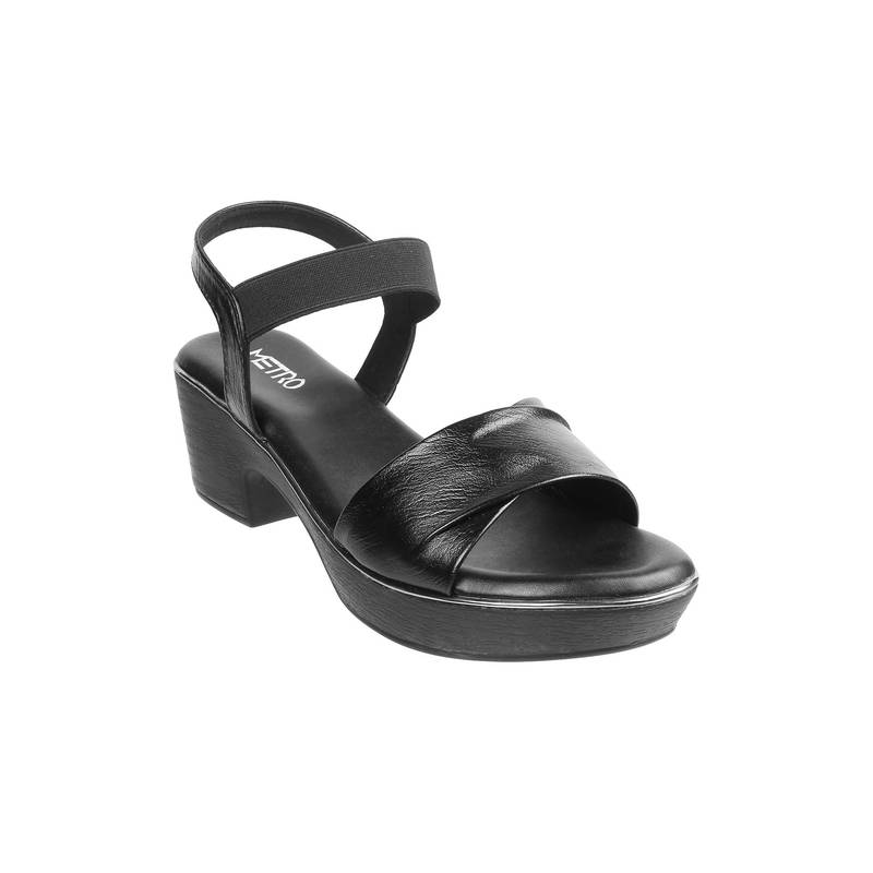 Metro Women Black Sandal Heels (EU 40)