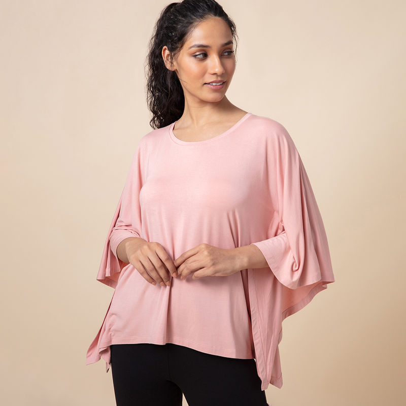 Nykd by Nykaa Sooo Comfy Super Soft Modal Kaftan Top , Nykd All Day-NYLE 058 - Pink (M)