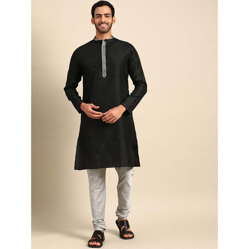 Amodh by Kisah Men Black Kurta (M)