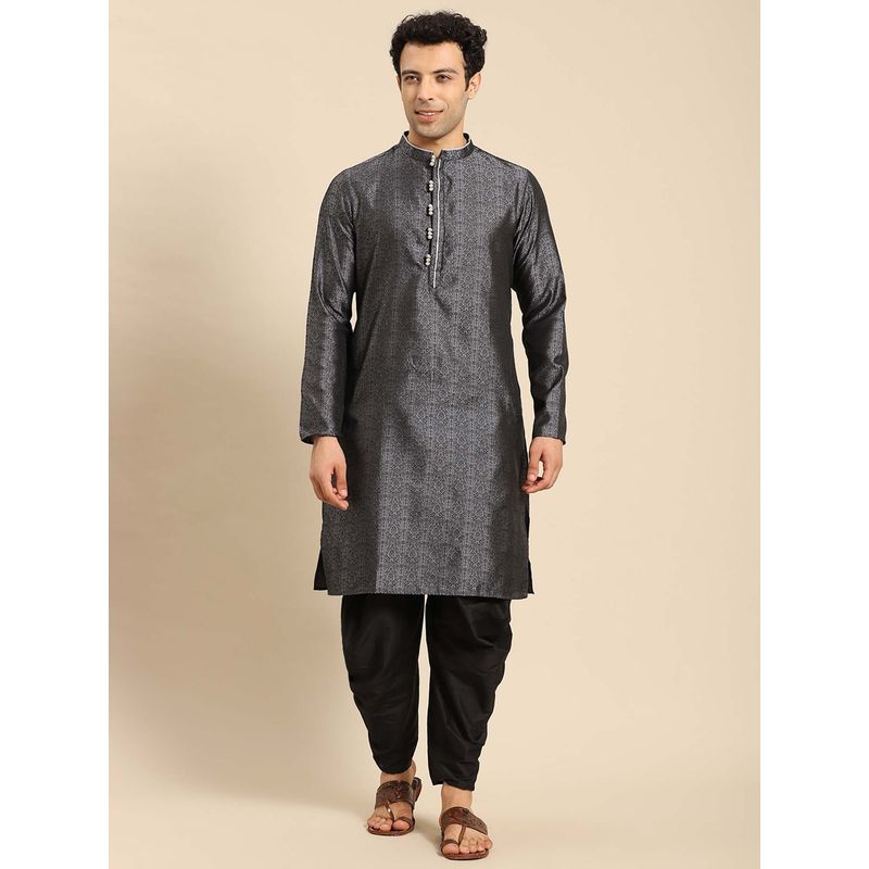 Amodh by Kisah Men Charcoal Grey Kurta (XL)
