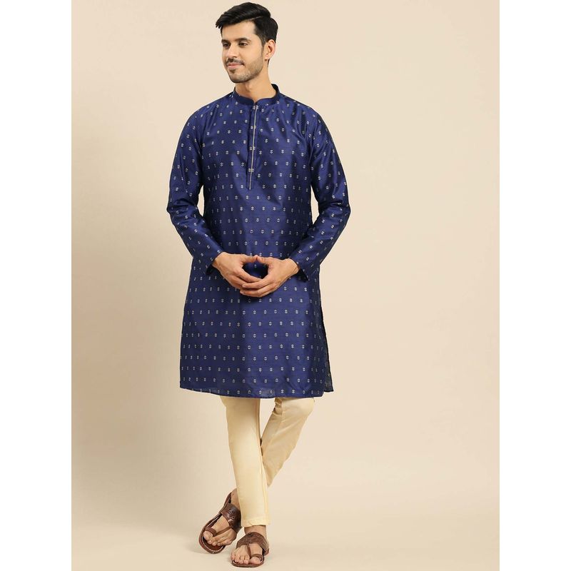 Amodh by Kisah Men Blue Kurta (S)
