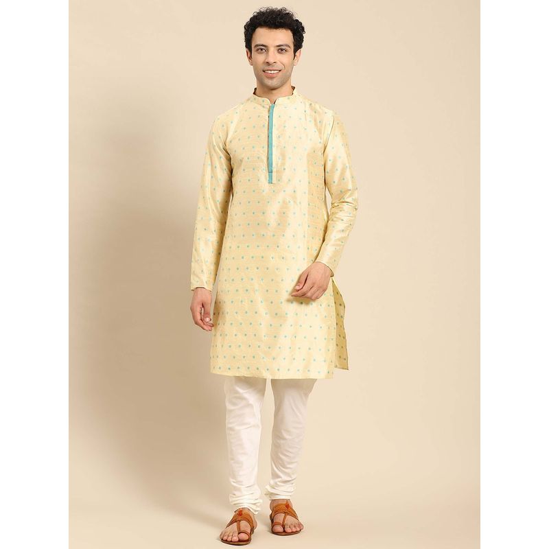 Amodh by Kisah Men Beige Kurta (L)