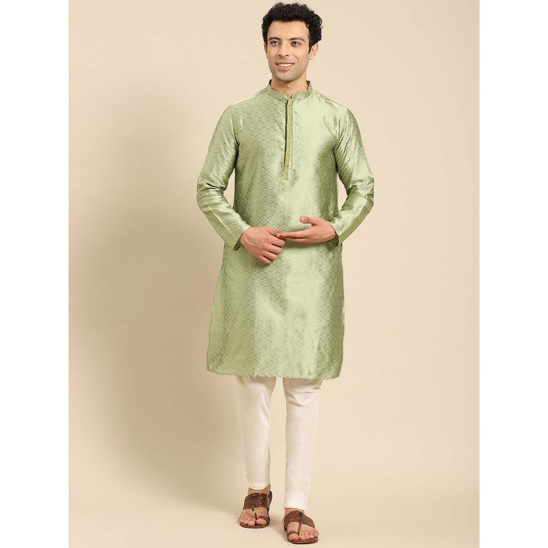 Amodh by Kisah Men Olive Kurta (L)
