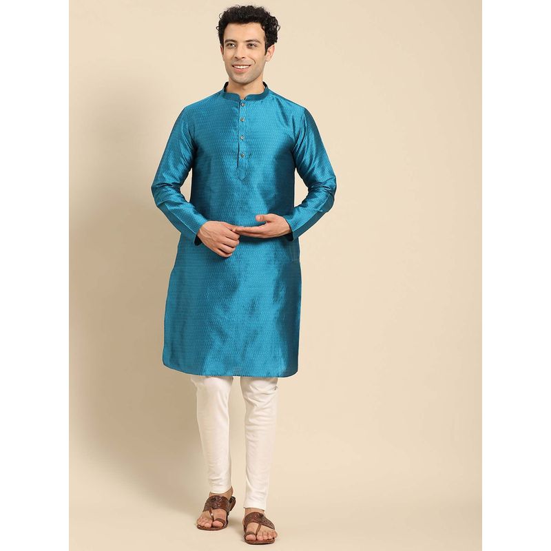 Amodh by Kisah Men Teal Kurta (M)