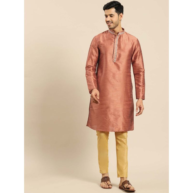 Amodh by Kisah Men Rust Kurta (M)