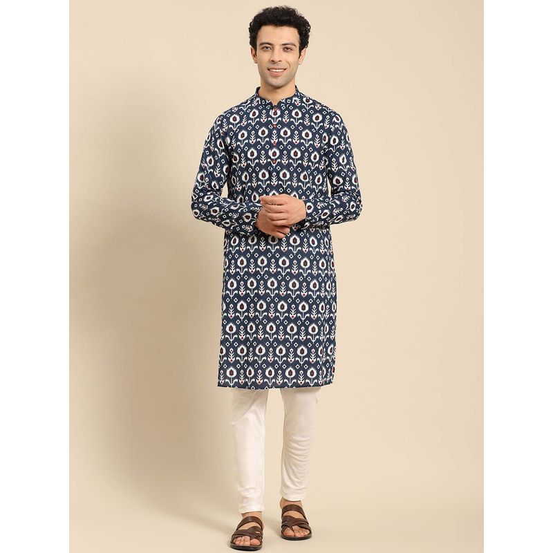 Amodh by Kisah Men Blue Kurta (XL)