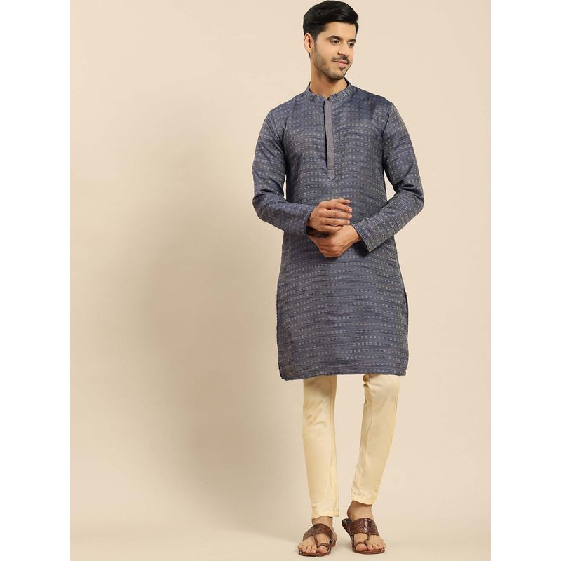 Amodh by Kisah Men Blue Kurta (M)