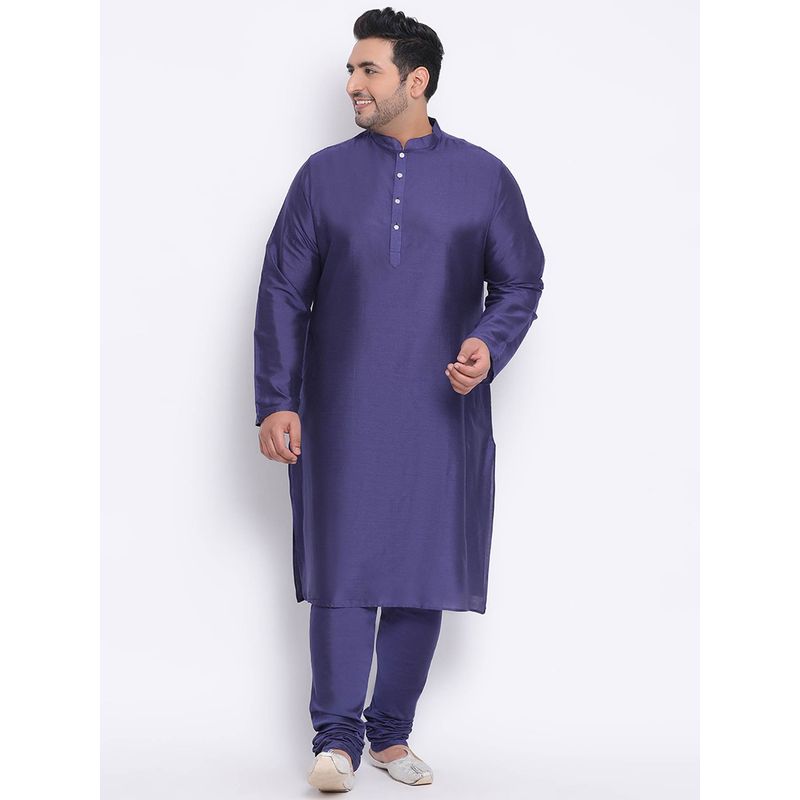 KISAH PLUS Navy Blue Solid Kurta And Churidar (Set of 2) (46)